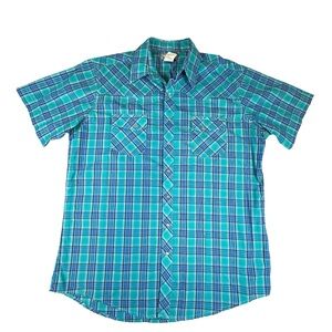 Wrangler Men's Pearl Snap Short Sleeve Plaid Shirt Size XLT